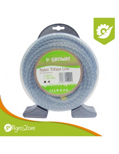 NYLON PARA GUADAÑA TRIFASE LINE BLISTER LUJO 3,0 MM MARCA GROWAY - AGROSTORE NYLON PARA GUADAÑA TRIFASE LINE BLISTER LUJO 3,0 MM MARCA GROWAY - AGROSTORE