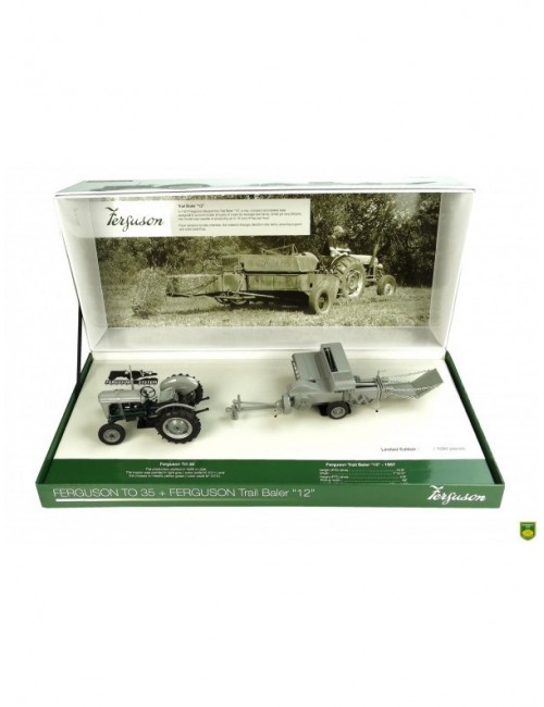 SET TRACTOR MASSEY FERGUSON TO35 CON EMPACADORA ESC 1:32