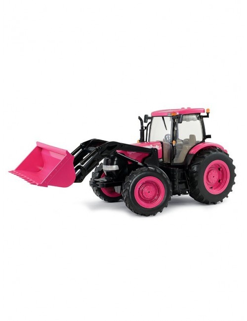 TRACTOR CON PALA CASE ROSADO ESC 1:16 LUCES Y SONIDO