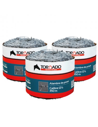 ALAMBRE DE PÚAS C12.5 X 350M PAQUETE X 3 UNIDADES TORNADO | ALTA RESISTENCIA PARA CERCADOS ALAMBRE DE PÚAS C12.5 X 350M PAQUETE X 3 UNIDADES TORNADO | ALTA RESISTENCIA PARA CERCADOS