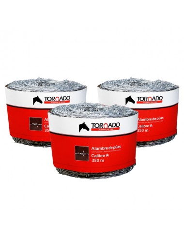 ALAMBRE DE PÚAS C14 X 350M PAQUETE X 3 UNIDADES TORNADO | ALTA RESISTENCIA PARA CERCADOS ALAMBRE DE PÚAS C14 X 350M PAQUETE X 3 UNIDADES TORNADO | ALTA RESISTENCIA PARA CERCADOS