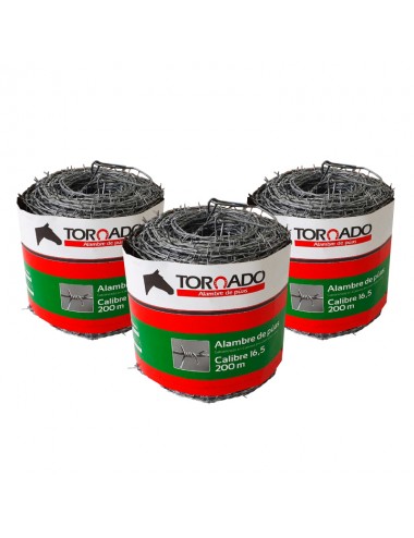 ALAMBRE DE PÚAS C16.5 X 400M TORNADO | PAQUETE X 3 UNIDADES | IDEAL PARA GANADERÍA Y AGRICULTURA ALAMBRE DE PÚAS C16.5 X 400M TORNADO | PAQUETE X 3 UNIDADES | IDEAL PARA GANADERÍA Y AGRICULTURA